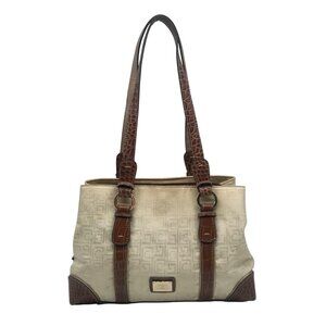 Liz Claiborne Biege And Brown Tote Bag